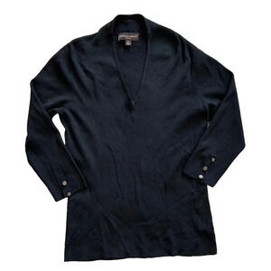 Dana Buchman Black Deep V Neck Sweater M
